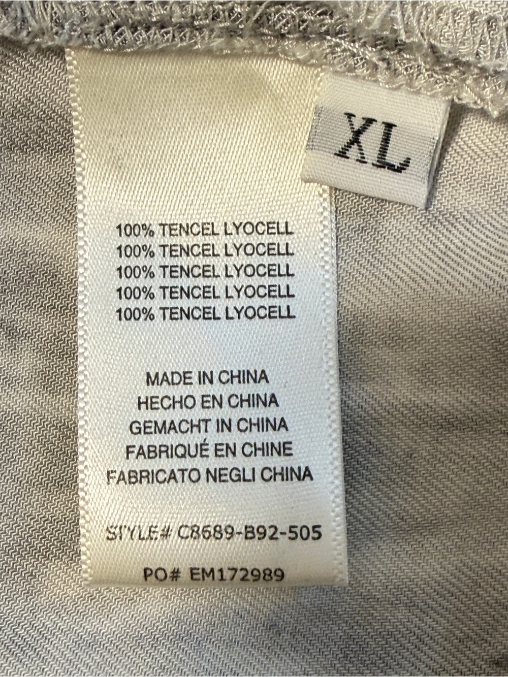 Cloth & Stone Anthropologie Midi Dress Grey Tie Dye Tencel XL Drawstring Ruffle - Picture 4 of 12